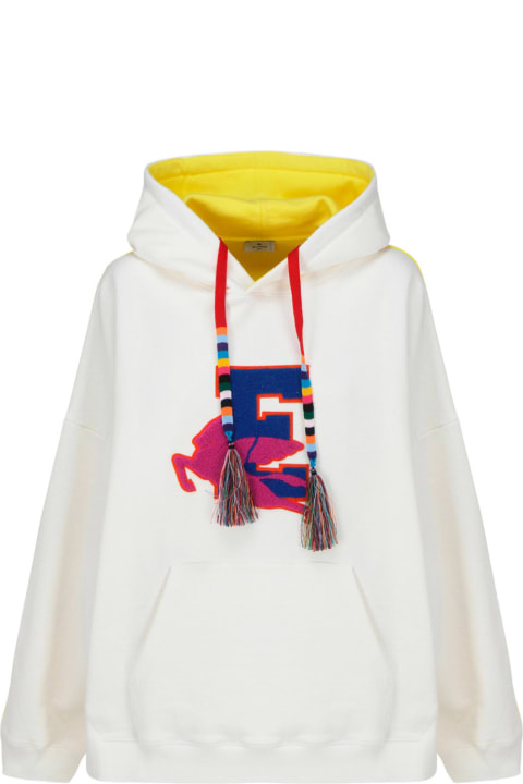 Etro Long sleeve sweater is featured on a soft chenille fabrication - Multicolor