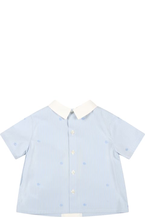 Gucci Multicolor Shirt For Baby Boy With Bear - Blu/avorio