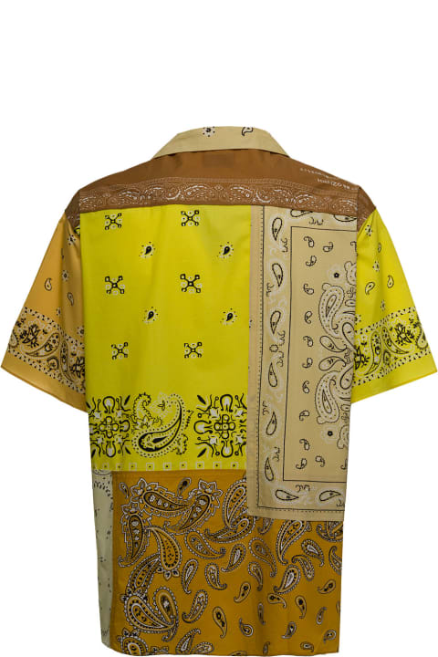 Kenzo Patchwotk Bandana Cotton Shirt - Gris clair