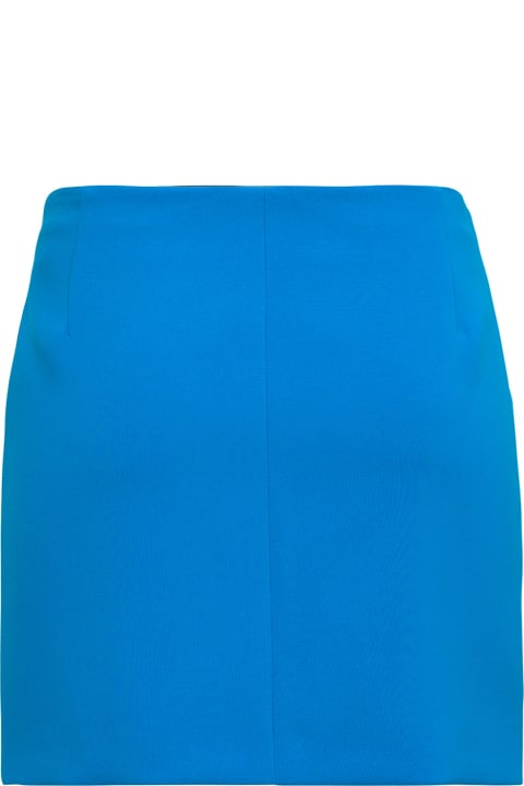 The Attico Turquoise Draped Miniskirt - Bluette