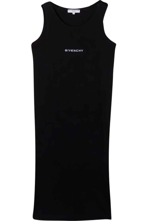 Givenchy Black Dress With Logo - Rosso