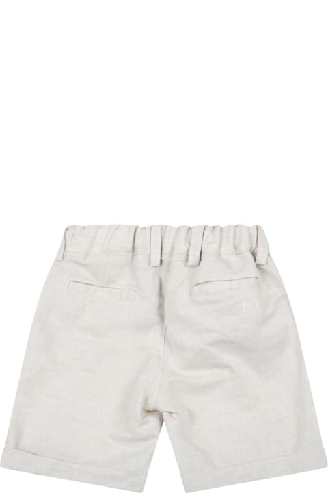 Fay Beige Short For Baby Boy With Logo - Blue