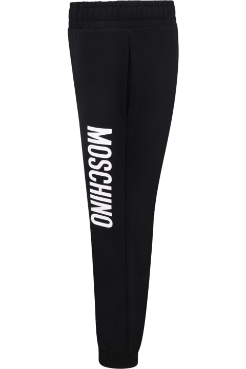 Moschino Black Sweatpant For Kids With Logo - Grey