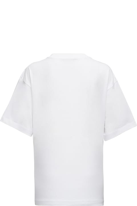White Cotton T-shirt With Logo Print