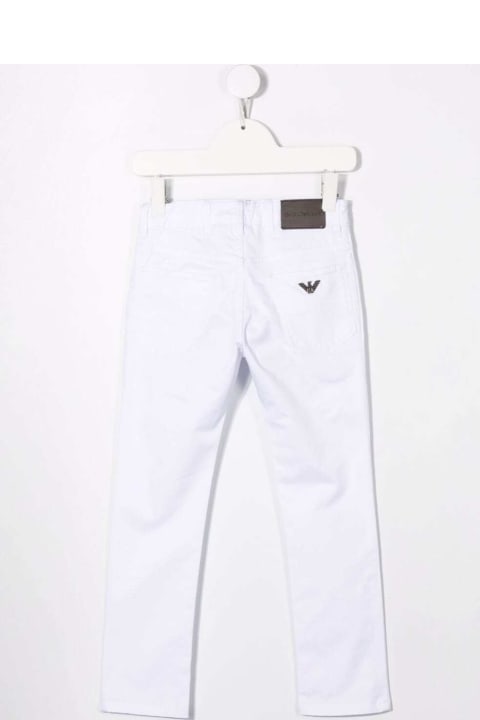 Emporio Armani White Denim Jeans With Logo - Blu