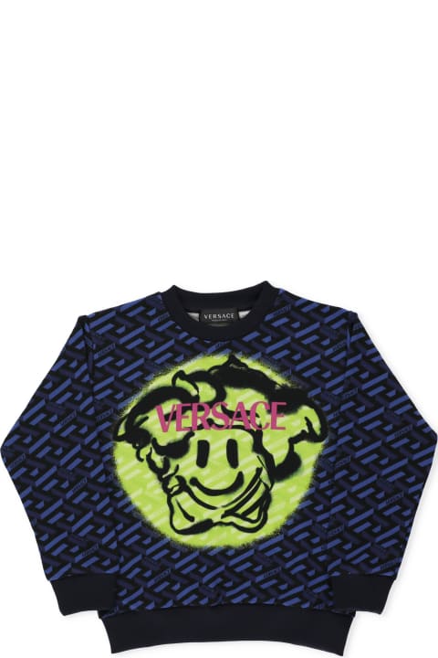 Versace Medusa Smile Sweatshirt - Blu