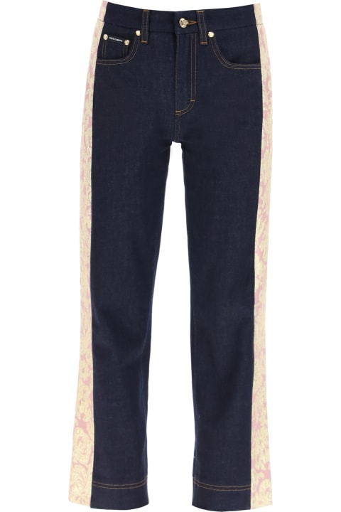 Dolce & Gabbana Jeans With Brocade Bands | italist, ALWAYS LIKE A SALE