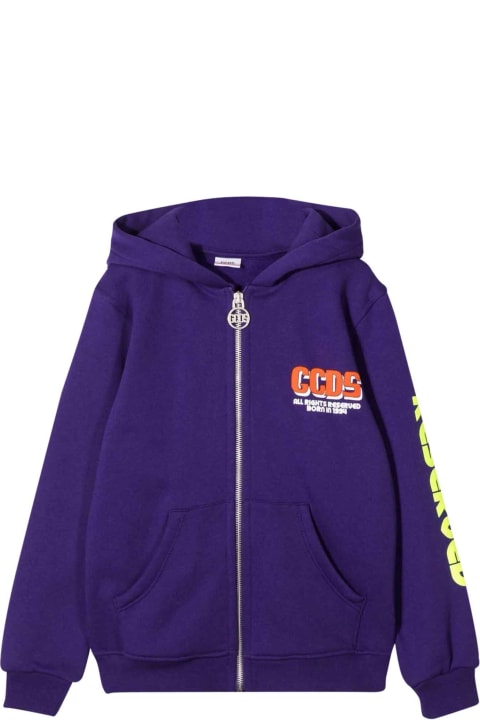 GCDS Mini Purple Sweatshirt - Marrone