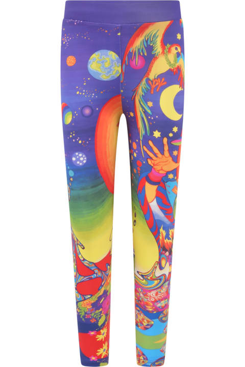 Stella McCartney Kids Multicolor Leggings For Kids With Psychedelic Print - Nero