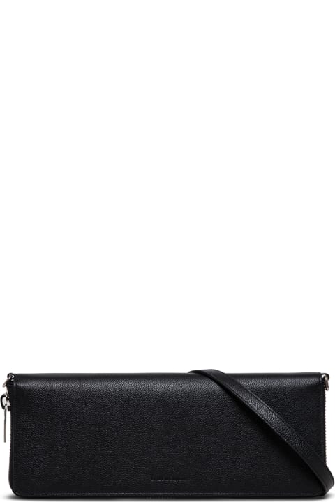Rectangular Black Leather Crossbody Bag