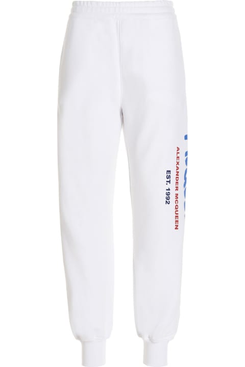 Alexander McQueen Sweatpants - White/coral