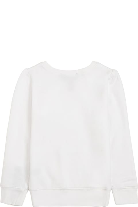 Polo Ralph Lauren White Cotton Sweatshirt With Teddy Bear Print - Black