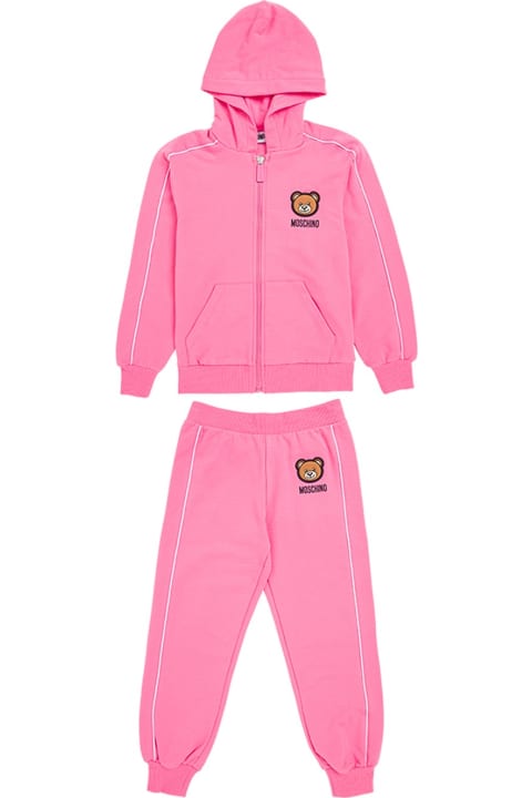 Pink  Cotton Hoodie And Jogger Suit