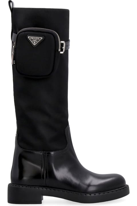 Leather And Re-nylon Boots