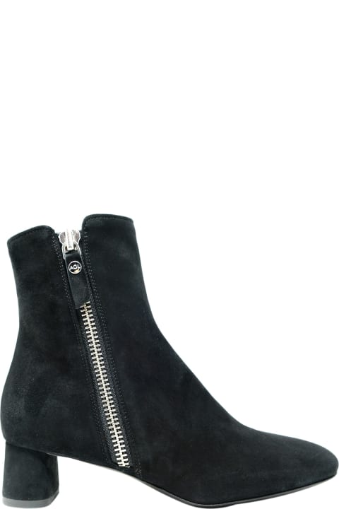 Agl Black Suede Ankle Boots