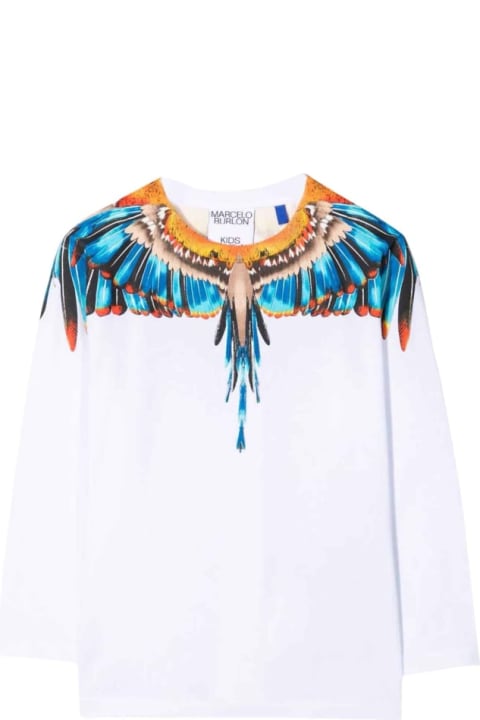 Marcelo Burlon Blue Grizzly Wings Tee L/s - Rosso
