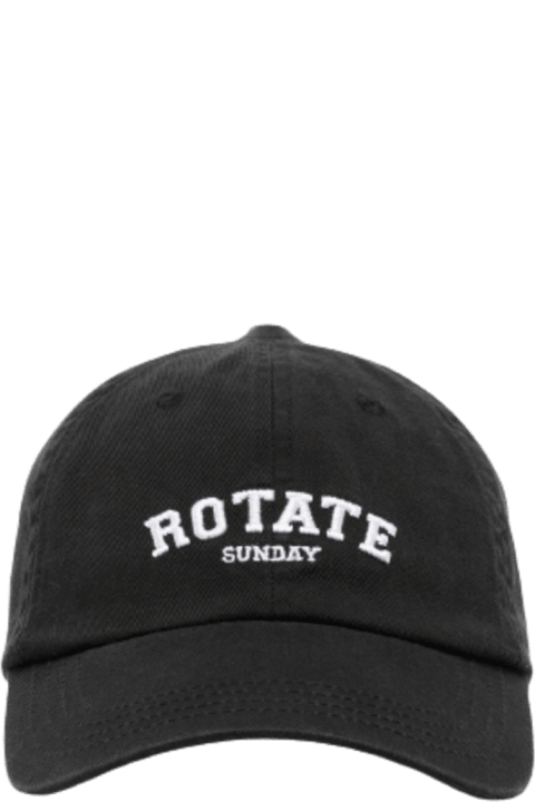 Rotate by Birger Christensen Black Organic Cotton Hat With Logo - Brown