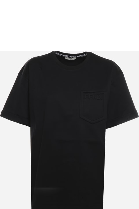Cotton T-shirt With Pocket And Embossed Logo