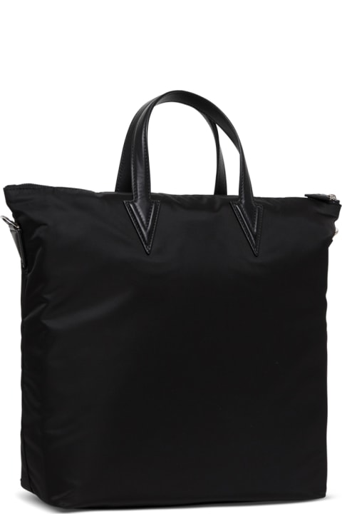 Medusa Black Nylon Tote Bag