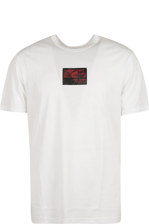 Dolce & Gabbana Logo Patched T-shirt - Rosso bianco