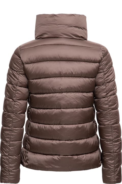 High Neck Ecological Brown Down Jacket