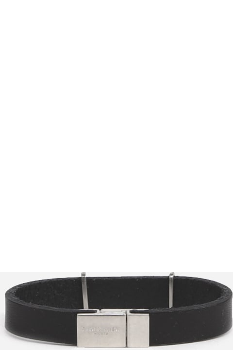 Opyum Black Silver Leather Bracelet