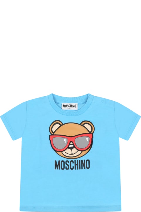 Moschino Light-blue Set For Baby Boy With Teddy Bear - Nero/black