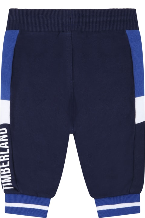 Blue Sweatpant For Baby Boy With Logo