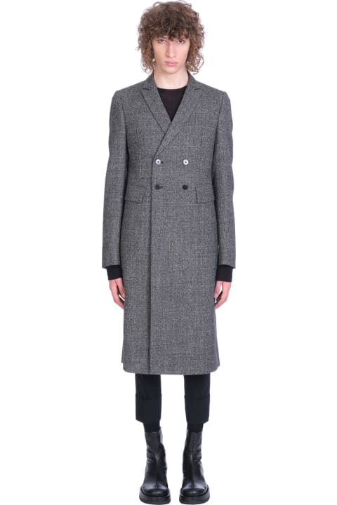 Sapio Coat In Grey Wool - black