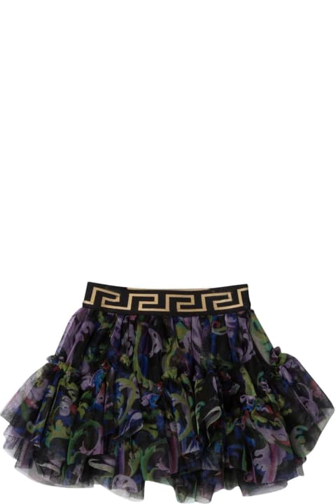 Versace Young Girl's Patterned Skirt - Bianco e Nero
