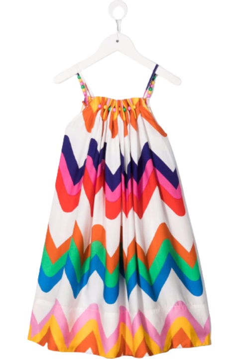 Stella McCartney Kids Multicolor Zaig Zag Lyocell Dress - Fuchsia