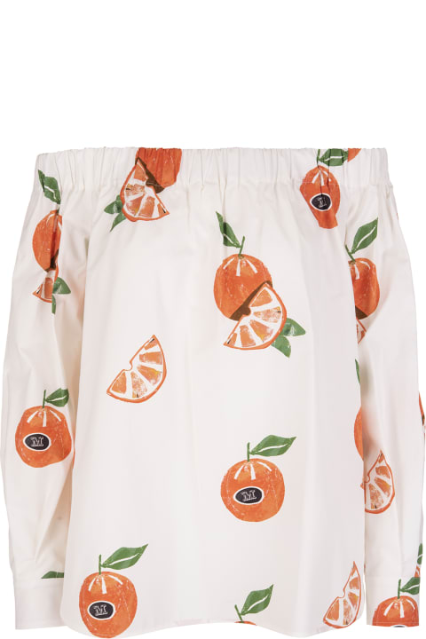 White Curacao Blouse With Oranges