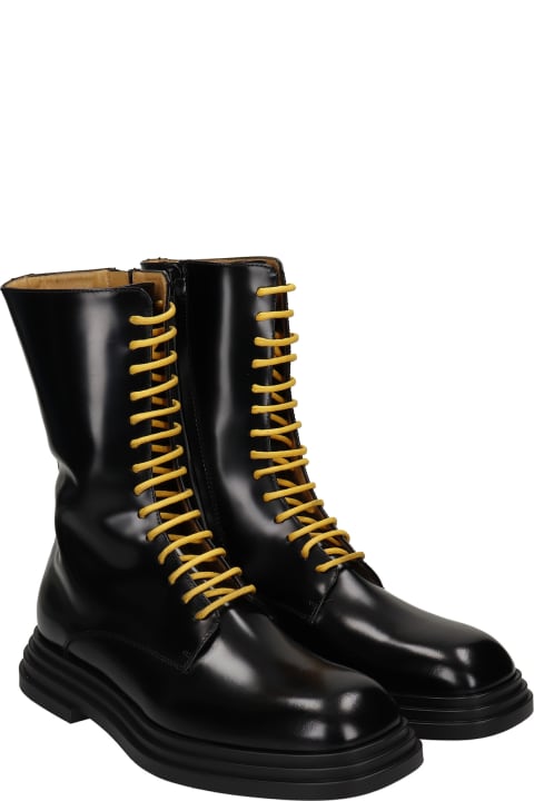 Cesare Paciotti Anfibio Alto Combat Boots In Black Leather - black