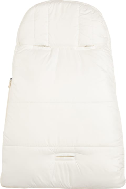 Emporio Armani White Nylon Padded Blanket With Logo - Blu