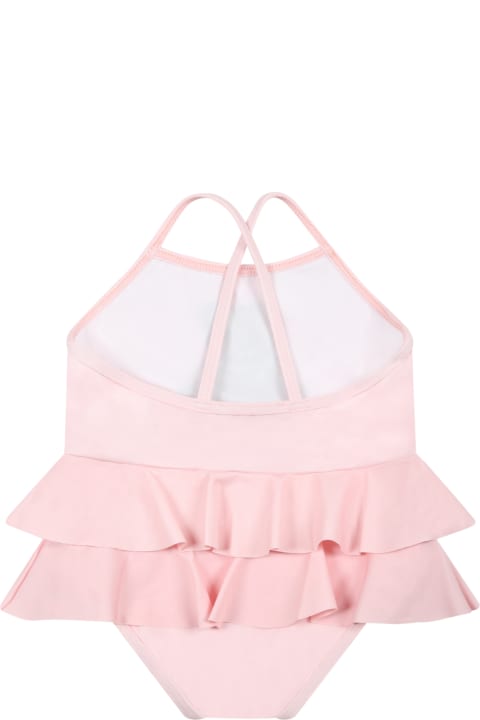 Pink Swimsuit For Baby Girl With Teddy Bear