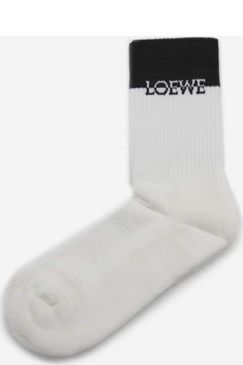 Loewe Cotton Socks With Contrasting Logo - Black