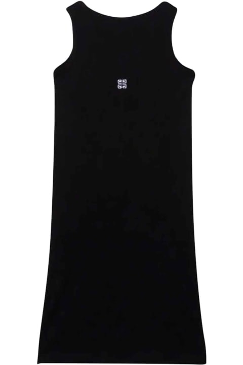 Givenchy Black Dress With Logo - Bianco