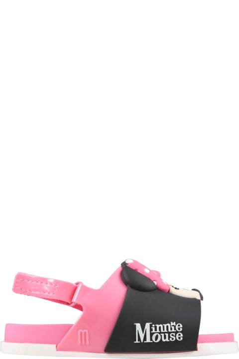 Pink Sandals For Girl With Minnie Mouse
