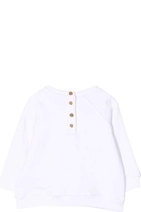 Balmain Unisex White Sweatshirt - Gold