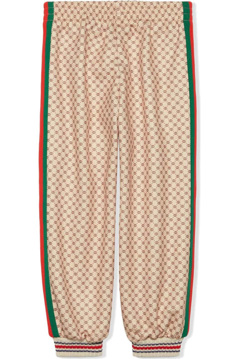 Gucci Children's Technical Jersey Jogging Trousers - Verde/rosso