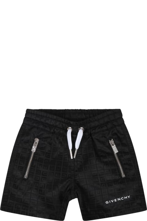 Black Shorts For Baby Boy With White Logo