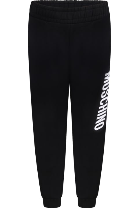 Moschino Black Sweatpant For Kids With Logo - Grey