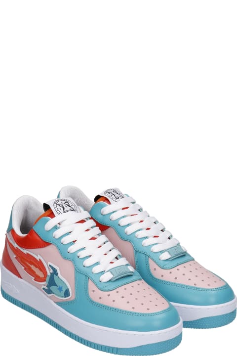 Enterprise Japan Sneakers In Rose-pink Leather - White