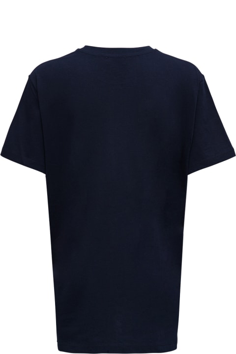 A.P.C. Blue Cotton T-shirt With Logo Print - BLANC (White)