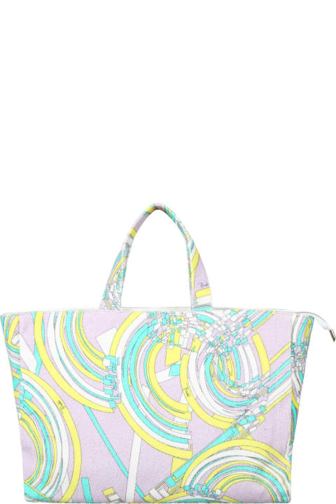 Emilio Pucci White Bag For Girl With Print - Multicolor