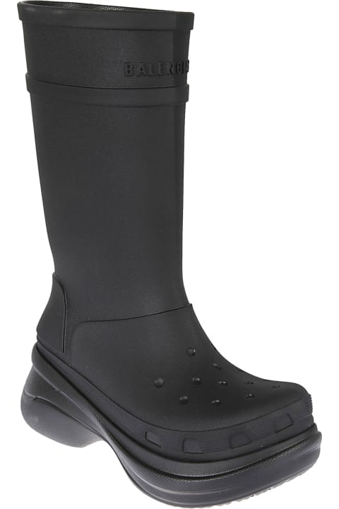 Balenciaga Rubber Crocs Boots - Black