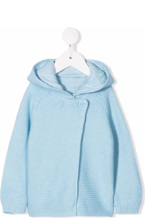 Light Blue Wool And Cotton Cardigan
