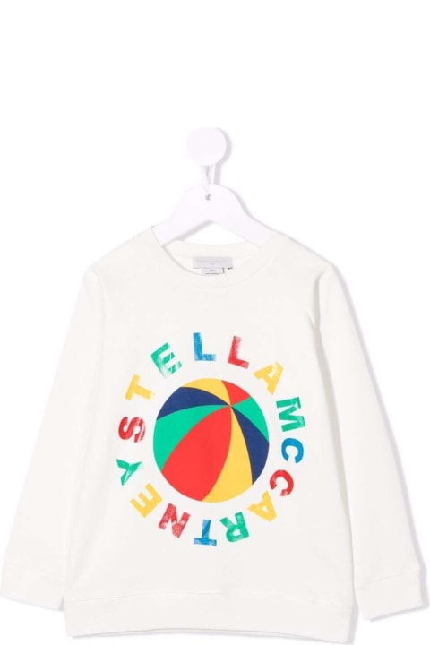 Stella McCartney Kids White Cotton Sweatshirt With Logo - Nero