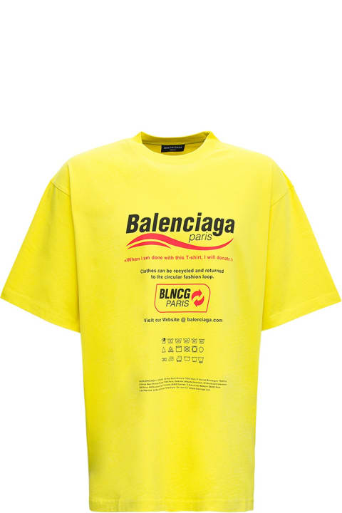 Yellow Cotton T-shirt With Boxy Print