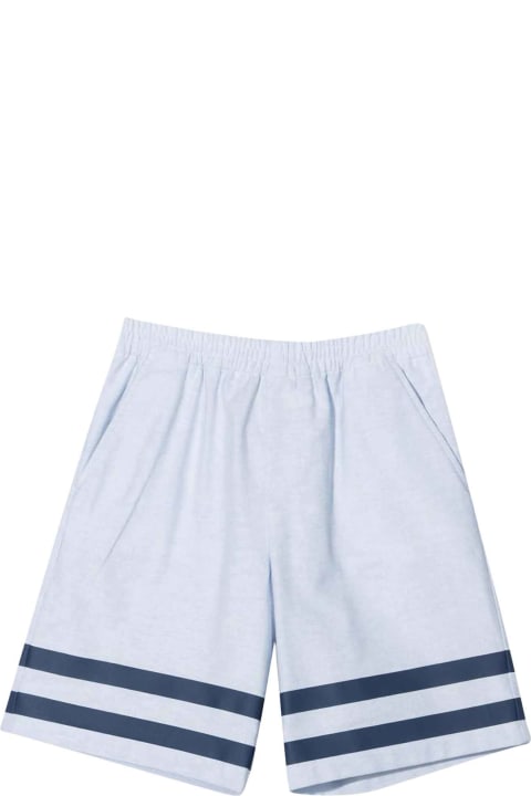 Gucci Light Blue Bermuda Shorts With Details - Violet